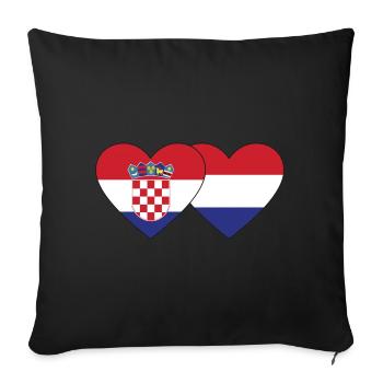 Croatia Holland Flag Heart - Sofa pillowcase 17,3'' x 17,3'' (45 x 45 cm) - black - Front
