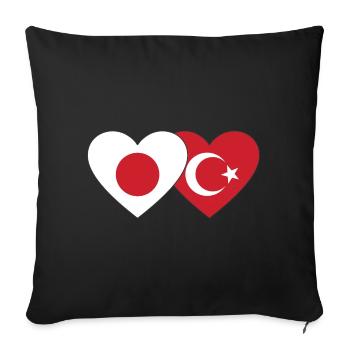 Japon Drapeau de la Turquie Coeur - Housse de coussin décorative 45 x 45 cm - noir - Devant