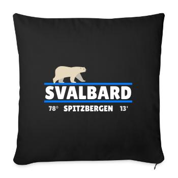 Svalbard Spitsbergen Norway coordinates Polar Bear - Sofa pillowcase 17,3'' x 17,3'' (45 x 45 cm) - black - Front