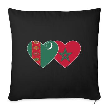 Turkmenistan Uighur Flag Heart - Sofa pillowcase 17,3'' x 17,3'' (45 x 45 cm) - black - Front