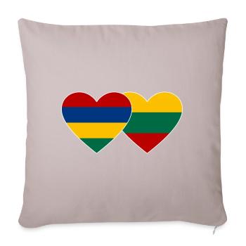Mauritius Lithuania Flag Heart - Sofa pillowcase 17,3'' x 17,3'' (45 x 45 cm) - light taupe - Front