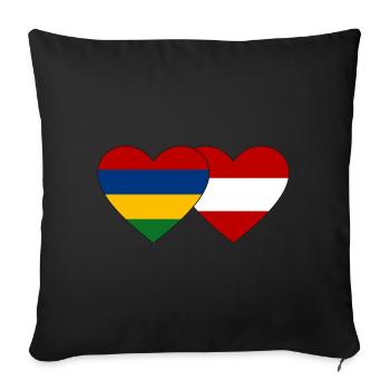 Maurice Autriche Flag Coeur - Housse de coussin décorative 45 x 45 cm - noir - Devant