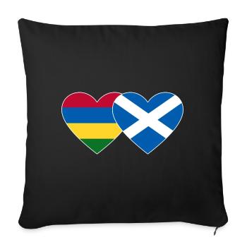 Mauritius Scotland Flag Heart - Sofa pillowcase 17,3'' x 17,3'' (45 x 45 cm) - black - Front