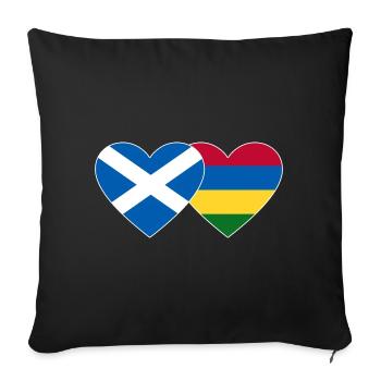 Scotland Mauritius Flag Heart - Sofa pillowcase 17,3'' x 17,3'' (45 x 45 cm) - black - Front