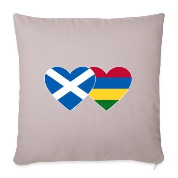 Scotland Mauritius Flag Heart - Sofa pillowcase 17,3'' x 17,3'' (45 x 45 cm) - light taupe - Front