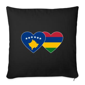 Bosnia Mauritius Flag Heart - Sofa pillowcase 17,3'' x 17,3'' (45 x 45 cm) - black - Front
