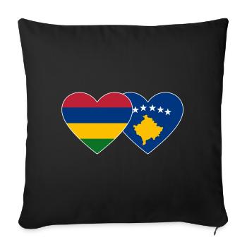 Maurice Bosnie Flag Coeur - Housse de coussin décorative 45 x 45 cm - noir - Devant