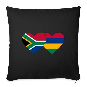 South Africa Mauritius Flag Heart - Sofa pillowcase 17,3'' x 17,3'' (45 x 45 cm) - black - Front