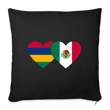 Maurice Mexique Flag Coeur - Housse de coussin décorative 45 x 45 cm - noir - Devant