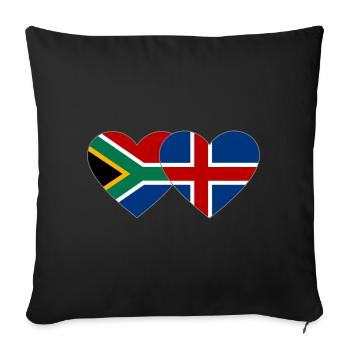 South Africa Iceland Flag Heart - Sofa pillowcase 17,3'' x 17,3'' (45 x 45 cm) - black - Front