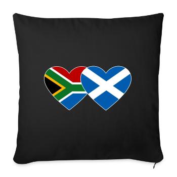 South Africa Scotland Flag Heart - Sofa pillowcase 17,3'' x 17,3'' (45 x 45 cm) - black - Front