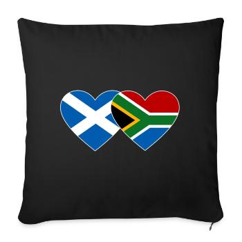 Scotland South Africa Flag Heart - Sofa pillowcase 17,3'' x 17,3'' (45 x 45 cm) - black - Front
