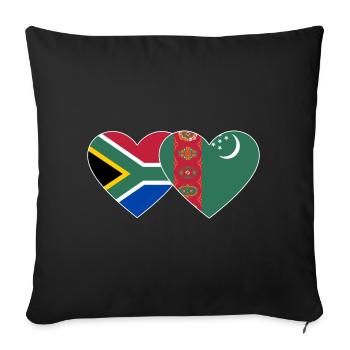 South Africa Turkmenistan Flag Heart - Sofa pillowcase 17,3'' x 17,3'' (45 x 45 cm) - black - Front
