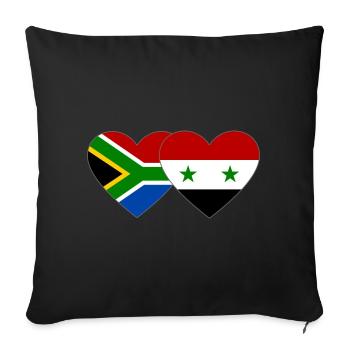 South Africa Syria Flag Heart - Sofa pillowcase 17,3'' x 17,3'' (45 x 45 cm) - black - Front