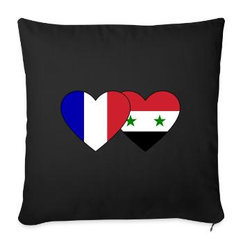 France Syria flag heart - Sofa pillowcase 17,3'' x 17,3'' (45 x 45 cm) - black - Front