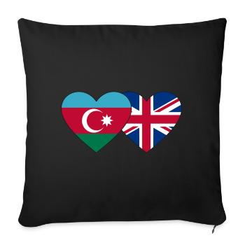 Aserbaidschan England Flagge Herz - Sofakissenbezug 45 x 45 cm - Schwarz - Vorne
