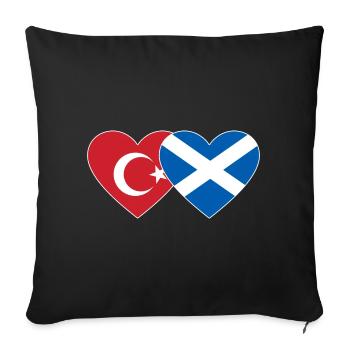 Turkey Scotland Flag Heart - Sofa pillowcase 17,3'' x 17,3'' (45 x 45 cm) - black - Front