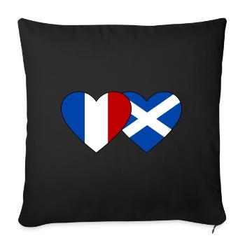 France Ecosse Flag Coeur - Housse de coussin décorative 45 x 45 cm - noir - Devant