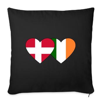 Denmark Ireland Flag Heart - Sofa pillowcase 17,3'' x 17,3'' (45 x 45 cm) - black - Front
