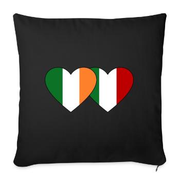 Ireland Italy Flag Heart - Sofa pillowcase 17,3'' x 17,3'' (45 x 45 cm) - black - Front