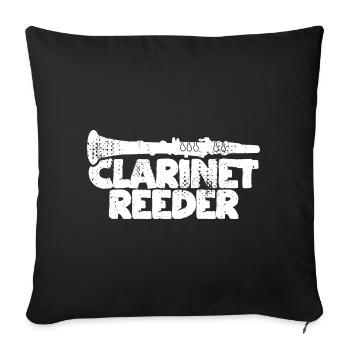Clarinette à embouchure - Housse de coussin décorative 45 x 45 cm - noir - Devant