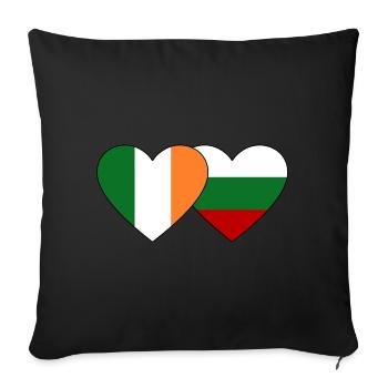 Ireland Bulgaria Flag Heart - Sofa pillowcase 17,3'' x 17,3'' (45 x 45 cm) - black - Front