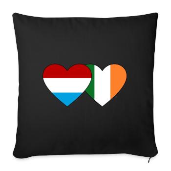 Luxembourg Ireland Flag Heart - Sofa pillowcase 17,3'' x 17,3'' (45 x 45 cm) - black - Front