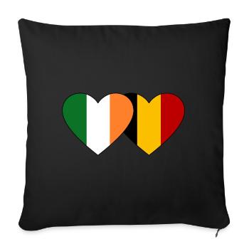 Ireland Belgium Flag Heart - Sofa pillowcase 17,3'' x 17,3'' (45 x 45 cm) - black - Front