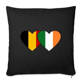 Belgium Ireland Flag Heart - Sofa pillowcase 17,3'' x 17,3'' (45 x 45 cm) - black - Front