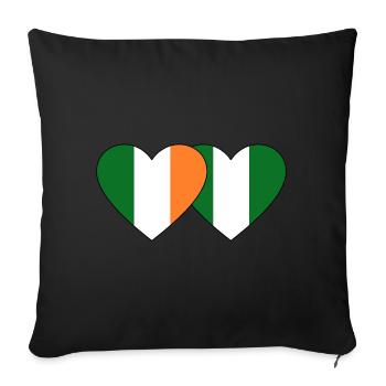 Ireland Nigeria Flag Heart - Sofa pillowcase 17,3'' x 17,3'' (45 x 45 cm) - black - Front