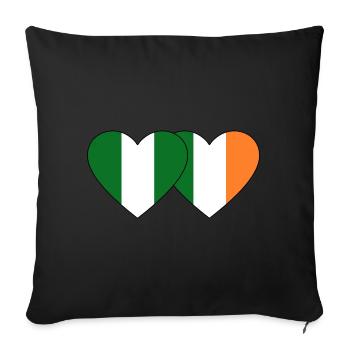 Nigeria Ireland Flag Heart - Sofa pillowcase 17,3'' x 17,3'' (45 x 45 cm) - black - Front