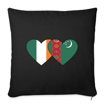 Ireland Turkmenistan Flag Heart - Sofa pillowcase 17,3'' x 17,3'' (45 x 45 cm) - black - Front