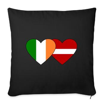 Ireland Latvia Flag Heart - Sofa pillowcase 17,3'' x 17,3'' (45 x 45 cm) - black - Front