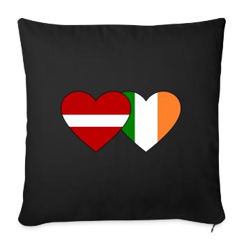 Latvia Ireland Flag Heart - Sofa pillowcase 17,3'' x 17,3'' (45 x 45 cm) - black - Front