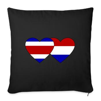 Costa Rica Holland Flag Heart - Sofa pillowcase 17,3'' x 17,3'' (45 x 45 cm) - black - Front