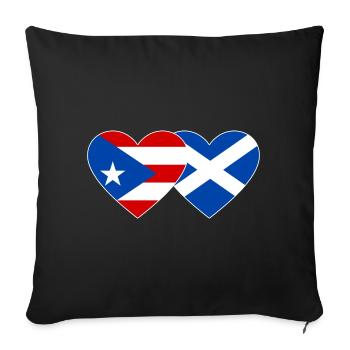 Porto Rico Ecosse Drapeau Coeur - Housse de coussin décorative 45 x 45 cm - noir - Devant