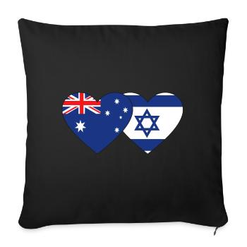 Australie Israël Flag Heart - Housse de coussin décorative 45 x 45 cm - noir - Devant