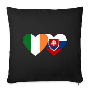Ireland Slovakia Flag Heart - Sofa pillowcase 17,3'' x 17,3'' (45 x 45 cm) - black - Front