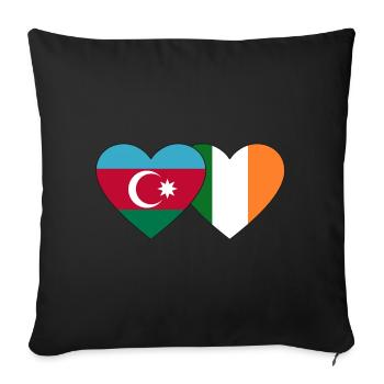 Azerbaijan Ireland Flag Heart - Sofa pillowcase 17,3'' x 17,3'' (45 x 45 cm) - black - Front