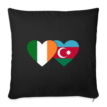 Ireland Azerbaijan Flag Heart - Sofa pillowcase 17,3'' x 17,3'' (45 x 45 cm) - black - Front