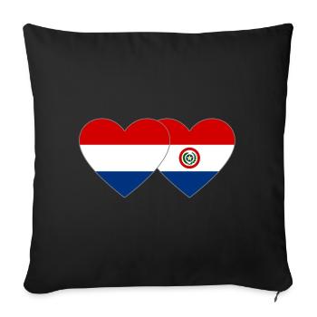 Holland Paraguay Heart Flag - Sofa pillowcase 17,3'' x 17,3'' (45 x 45 cm) - black - Front