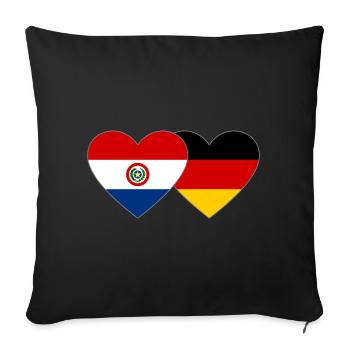 Paraguay Germany Heart Flag - Sofa pillowcase 17,3'' x 17,3'' (45 x 45 cm) - black - Front