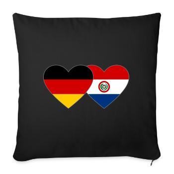 Germany Paraguay Heart Flag - Sofa pillowcase 17,3'' x 17,3'' (45 x 45 cm) - black - Front