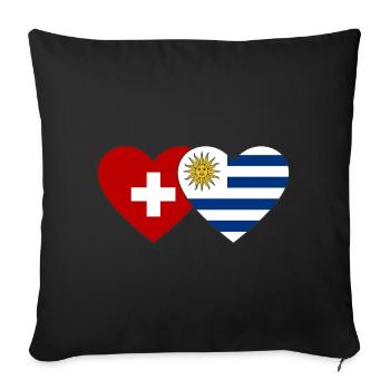 Switzerland Uruguay Flag Heart - Sofa pillowcase 17,3'' x 17,3'' (45 x 45 cm) - black - Front