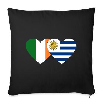 Ireland Uruguay Heart Flag - Sofa pillowcase 17,3'' x 17,3'' (45 x 45 cm) - black - Front