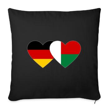 Germany Madagascar Heart Flag - Sofa pillowcase 17,3'' x 17,3'' (45 x 45 cm) - black - Front