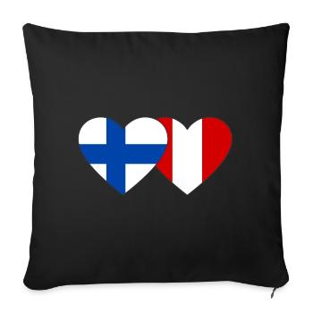 Finlande Pérou Drapeau du Cœur - Housse de coussin décorative 45 x 45 cm - noir - Devant