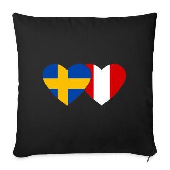 Suède Pérou Drapeau du Cœur - Housse de coussin décorative 45 x 45 cm - noir - Devant