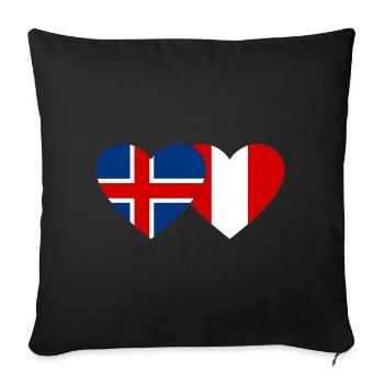 Islande Pérou Drapeau du Cœur - Housse de coussin décorative 45 x 45 cm - noir - Devant