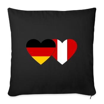 Germany Peru Heart Flag - Sofa pillowcase 17,3'' x 17,3'' (45 x 45 cm) - black - Front